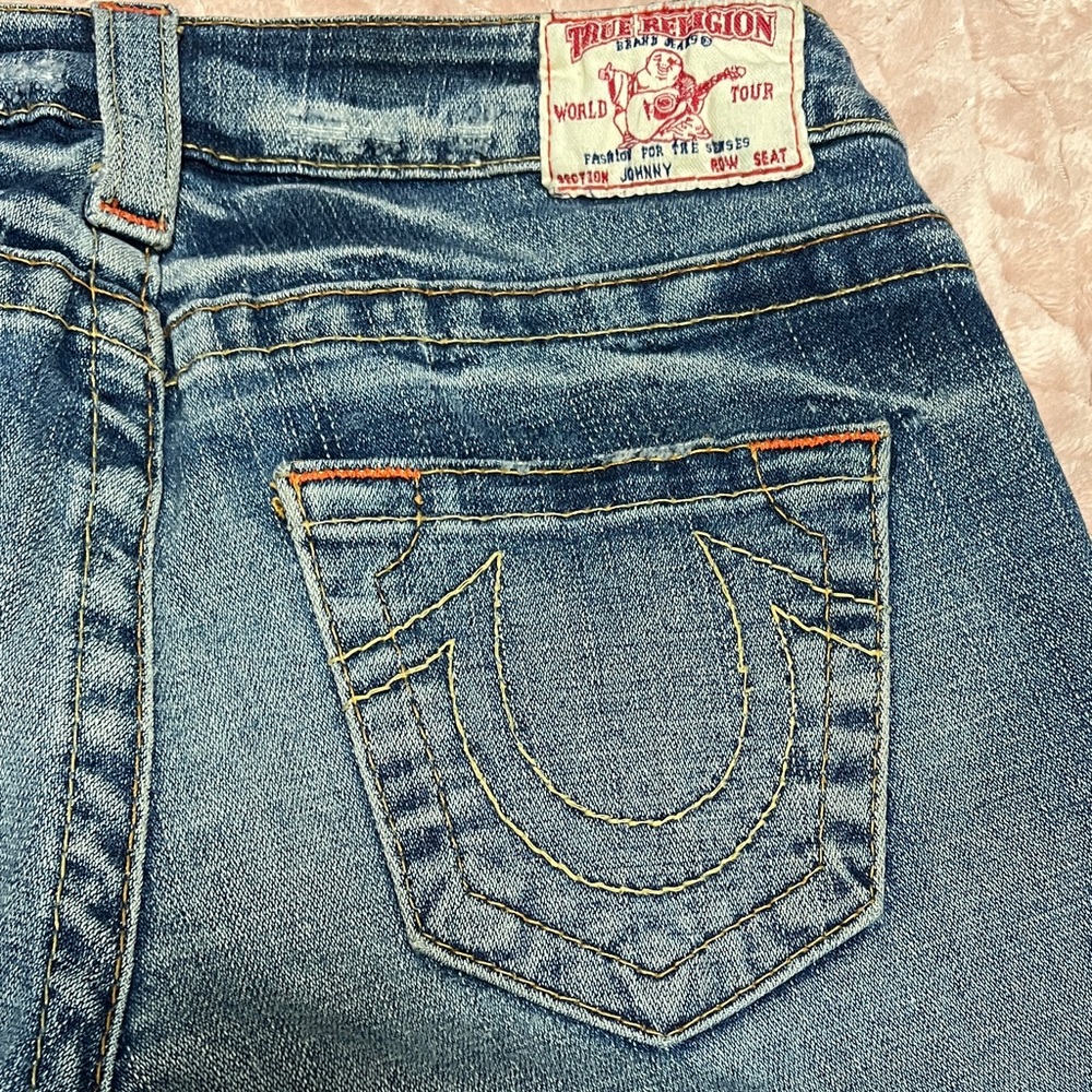 True Religion Women's Denim JOHNNY Jeans with Signature Stitching Low Rise 26x34